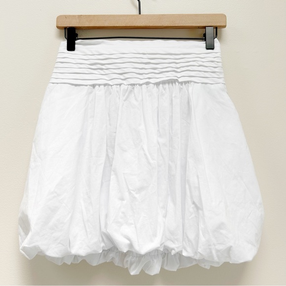 NWT Ramy Brook Pattie Bubble Skirt Pull On Mini Y2K Boho in Ivory White size M - Picture 2 of 11